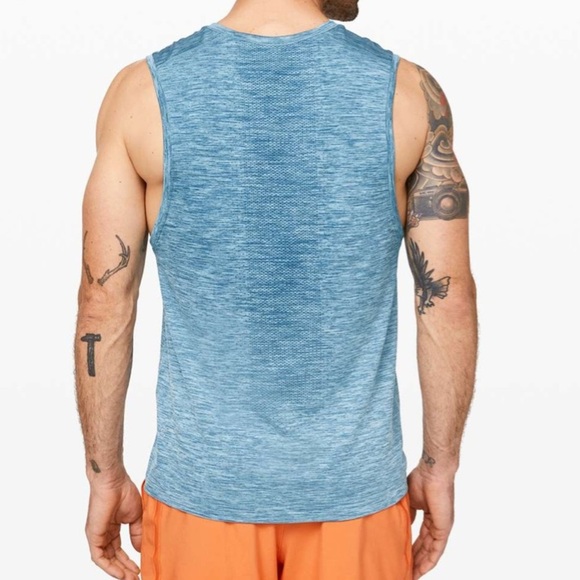 Lululemon Athletica Metal Vent Muscle Tank Heathered Blue Size Small Seamless - Picture 6 of 14